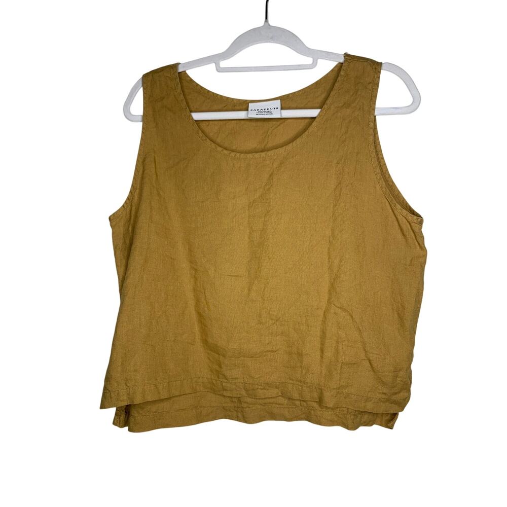 PARACHUTE Linen Tank and Shorts Lounge Set in Ochre - Picture 3 of 10